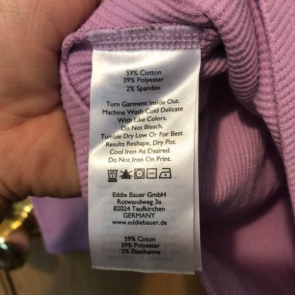 Eddie Bauer size small waffle knit long sleeve top lilac - Picture 5 of 5